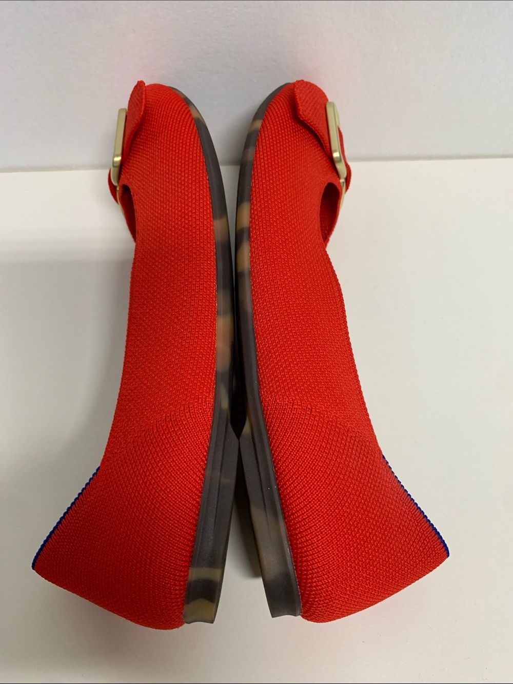 Rothy's Red Flats with Gold Buckle Accent - Picture 6 of 9
